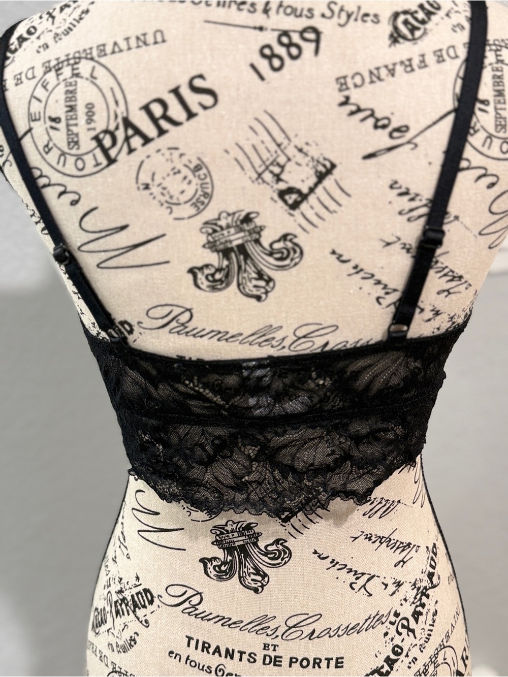 Auden Black Lace Padded Bralette Size Medium Soft Cup Wireless Bra Lace Trim - Picture 5 of 6